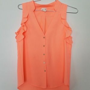 H&M Conscious Collection Coral Ruffle Top